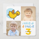 Search for horizontal twins 1st birthday invitations Blue