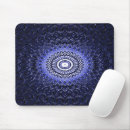 Recherche de mandala bleu tapis souris Blanc