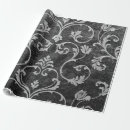 Search for black and white floral wrapping paper Damask