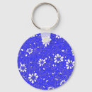 Search for white flower pattern keychains Blue