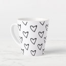 Search for geometric heart mugs Black and white