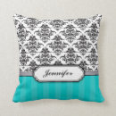 Recherche de noir blanc turquoise coussins Élégant