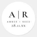 Search for black and white monogram stickers Bride and groom initials