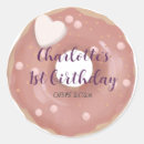 Search for pink donut stickers Sweet one