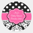 Search for pink damask baby shower stickers Party