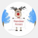 Search for funny reindeer stickers Red nose reindeer