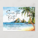 Search for palm tree save the dates Rustic