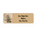 Search for old map return address labels Vintage