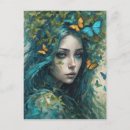 Recherche de papillon bleu cartes postales Femme