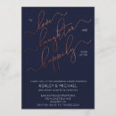 Search for navy blue and copper invitations Typography