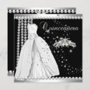 Search for black white silver quinceanera invitations 15th birthday party