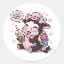 Search for cartoon cattle stickers Kawaii