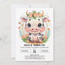 Search for cute cow birthday invitations Whimsical