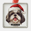 Search for shih tzu ornaments Santa