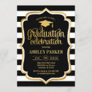 Search for black and white stripe graduation invitations Grad party