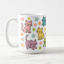 Search for cute cartoon cat mugs Kawaii cat design