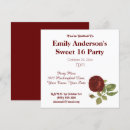 Recherche de red rose 16ans anniversaire invitations Floral