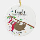 Search for sloth ornaments First christmas