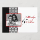 Search for black white red damask wedding invitations Modern