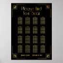 Search for art deco wedding seating charts Black and gold