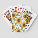 Search for yellow sunflowers playing cards Watercolor