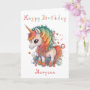 Recherche de rainbow unicorn anniversaire cartes Magique