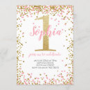 Recherche de blush pink 1ans anniversaire invitations Rose et or
