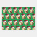 Search for golden retriever wrapping paper Santa claus
