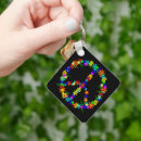 Search for peace symbol keychains Flower