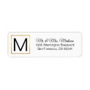 Search for black and white gold return address labels Monogrammed