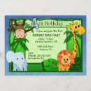 Search for jungle 4th birthday invitations Zoo animals