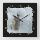 Recherche de loup et lune horloges Chien
