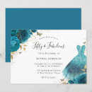 Search for teal gold 50th birthday invitations Floral