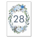Search for floral table cards Dusty blue