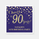 Search for blue and gold napkins 90th birthday