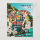 Recherche de terre italie cinque cartes postales Riviera italienne
