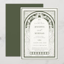 Search for art nouveau invitations Olive green