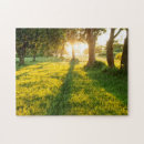 Search for landscape with oak tree puzzles Sunset