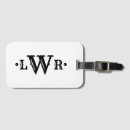 Search for letter luggage tags Black and white