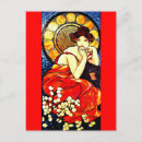 Search for alphonse mucha postcards Red