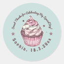 Search for pink cupcake thank you stickers Sweet dessert
