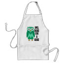 Search for green owl aprons For her