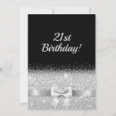 Search for black silver 21st birthday invitations Glam