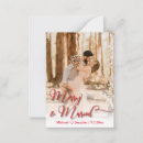 Search for married and merry holiday wedding announcement cards Calligraphy