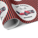 Search for race car birthday wrapping paper Red