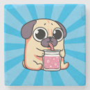 Recherche de carlins mignons dessous de verres Animal