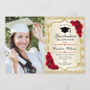 Search for red and gold graduation invitations Picture