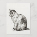 Search for vintage cat art postcards Black