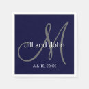 Search for bride and groom napkins Monogrammed