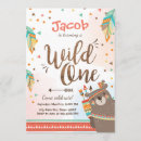 Search for wild one woodland birthday invitations Tribal